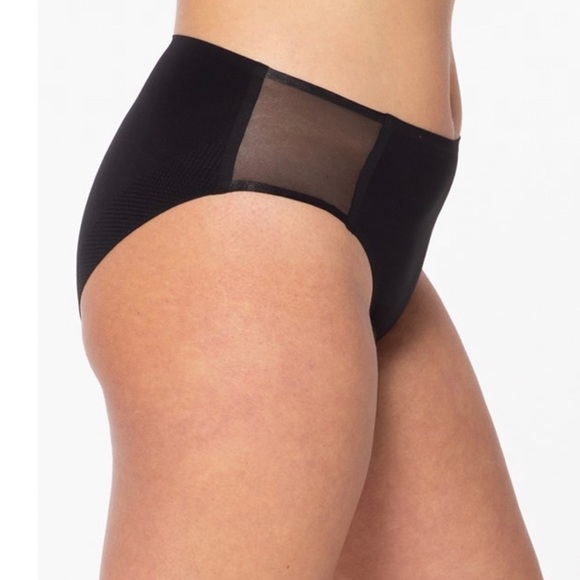 Ruby Ribbon | Second Skin Sheer Hi-Cut Brief, in Black #1708 - Picture 2 of 7
